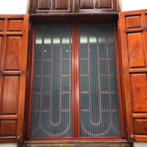 Alternative view of Cửa Lưới Chống Muỗi Dạng Xếp HP009 Màu Vân Gỗ