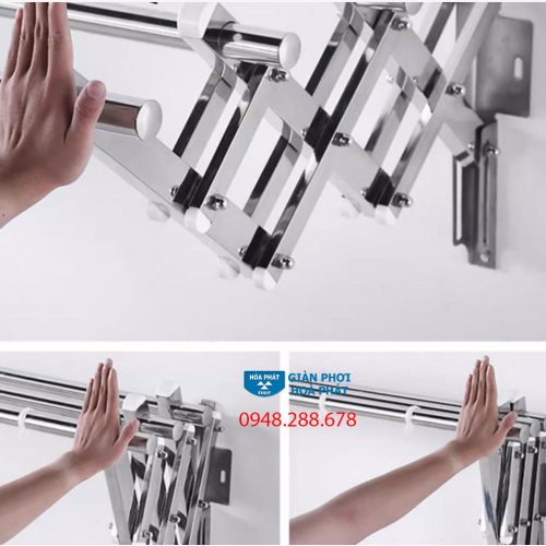 Alternative view of Giàn Phơi Gắn Tường Hòa Phát HP-304 Xếp Ngang Tiện Lợi